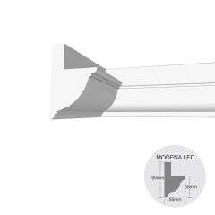 Moldura decorativa techo pared EPS Tecnomol Modena Led interior 55mm x 90mm x 1m pack x 4u
