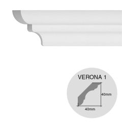 Moldura decorativa techo pared EPS Tecnomold Verona 1 interior 40m x 40mm x 1000mm pack x 8u