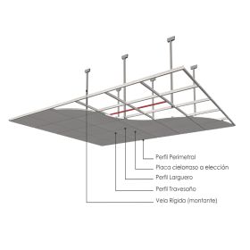 Cielorraso desmontable con placas 610mm x 610mm