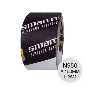 Membrana asfaltica uniones reparaciones Smartfix N 950 aluminio reforzado resistencia media rollo x 0.95mm x 150mm x 25m