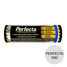 Membrana asfaltica aluminio anti piedra alma polietileno Smartfix Perfecta transitable expuesta 1.20mm x 500mm x 10m rollo x 5m² 