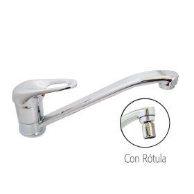 Griferia cocina metalica Alhue sobremesada monocomando c/rotula cromado brillante