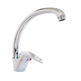 Griferia cocina cisne metalica Alhue monocomando pico alto cromado brillante