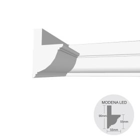 Moldura decorativa techo pared EPS Tecnomol Modena Led interior 55mm x 90mm x 1m pack x 4u