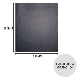 Lija al agua grano 150 hoja 230 x 280mm