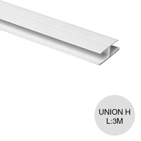 Perfil cielorraso PVC H union blanco 10mm x 3m