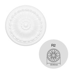 Moldura decorativa rosetones techo EPS Isomold R2 interior ø240mm