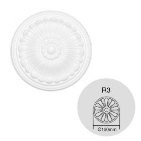 Moldura decorativa rosetones techo EPS Isomold R3 interior ø160mm