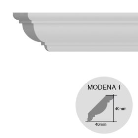 Moldura decorativa techo pared EPS Tecnomold Modena 1 interior 40mm x 40mm x 1000mm pack x 8u