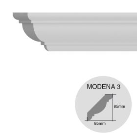 Moldura decorativa techo pared EPS Tecnomold Modena 3 interior 85mm x 85mm x 1000mm pack x 4u