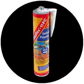 Sellador poliuretano adhesivo elastico multiuso Sikaflex-11 FC Plus secado rapido negro cartucho x 300ml
