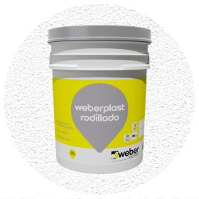 Revestimiento plastico Weberplast Rodillado Texturado blanco balde x 30kg
