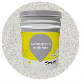 Revestimiento plastico Weberplast Rodillado Texturado gris perla balde x 30kg