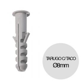 Taco tarugo nylon comun con tope ø8mm pack x 100u