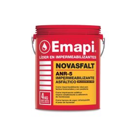 Impermeabilizante asfaltico Novasfalt ANR-5 al agua aplicacion frio balde x 4kg