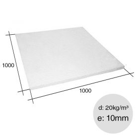 Placa aislante termico Isoplancha EPS densidad 20kg/m³ 10mm x 1000mm x 1000mm