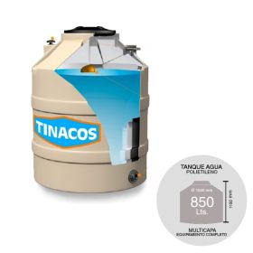 Tanque agua 850l polietileno multicapa arena equipamiento completo ø1040mm x 1150mm