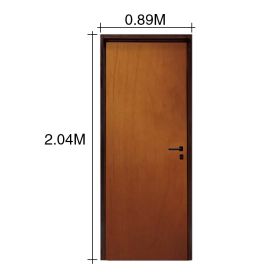 Puerta interior izquierda 80 Clasica cedrillo marco chapa construccion en seco 100mm x 800mm x 2m