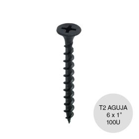 Tornillo autoperforante T2 punta aguja 6 x 1" pack x 100u