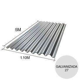 Chapa sinusoidal acanalada galvanizada cubiertas livianas C27 0.4mm x 1.1m x 5m