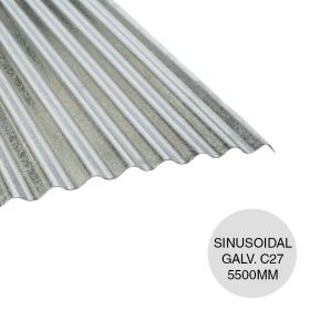 Chapa sinusoidal acanalada galvanizada cubiertas livianas C27 0.4mm x 1.1m x 5.5m
