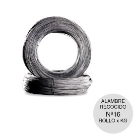 Alambre atar acero recocido calibre Nº16 x ø1.63mm rollo x kg