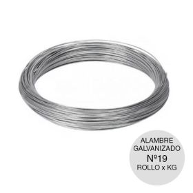 Alambre atar galvanizado calibre Nº19 x ø1.02mm rollo x kg
