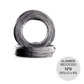 Alambre atar acero recocido calibre Nº8 x ø4.06mm rollo x kg