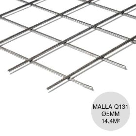 Malla acero Q131 maxi ø5mm armadura resistente separacion 150mm x 150mm medidas 2400mm x 6000mm x 14.4m²