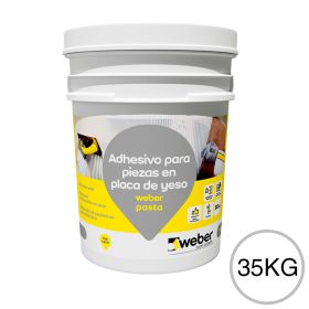 Pegamento revestimientos listo para usar Weber Pasta piezas en placa de yeso interior balde x 35kg