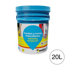 Pintura impermeabilizante poliuretano Weberdry Frentes PU blanco balde x 20l